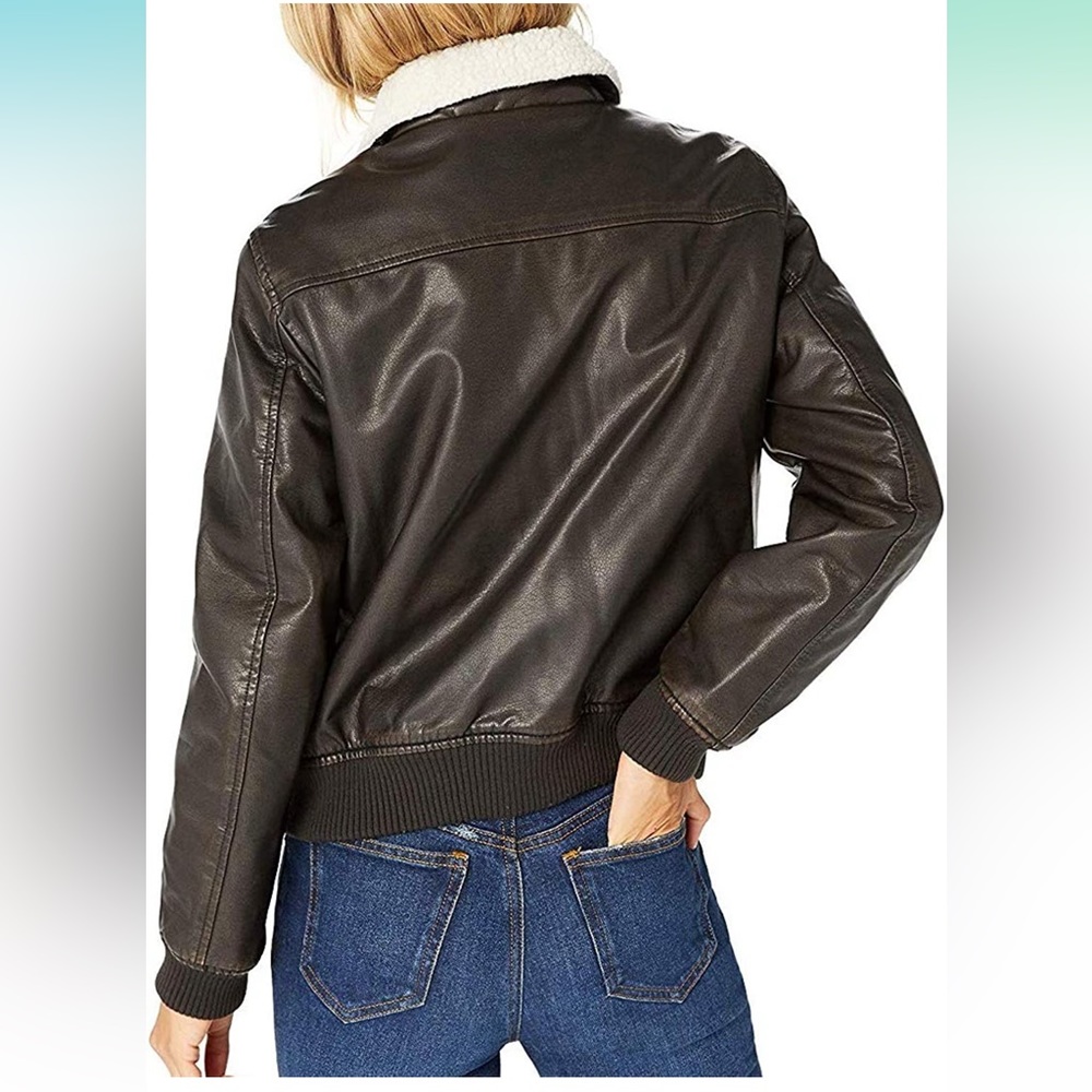 Levi’s faux leather sherpa aviator bomber jacket - NWOT